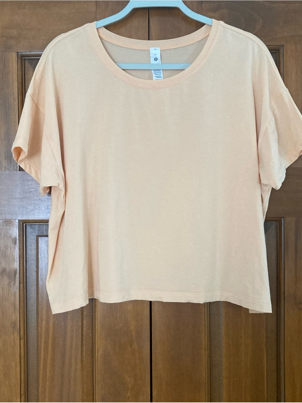 lululemon athletica Peach Boxy Short Sleeve Tee pima Cotton stretch size 12